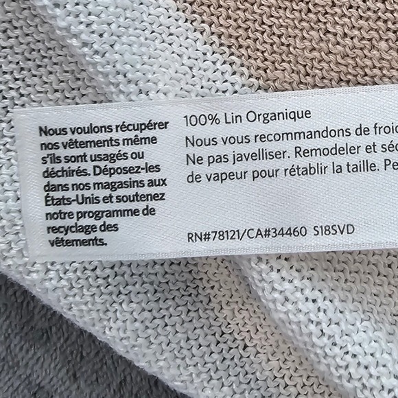 Eileen Fisher Striped Knit Tunic Sweater Size S Crew Neck Pockets - Picture 7 of 7